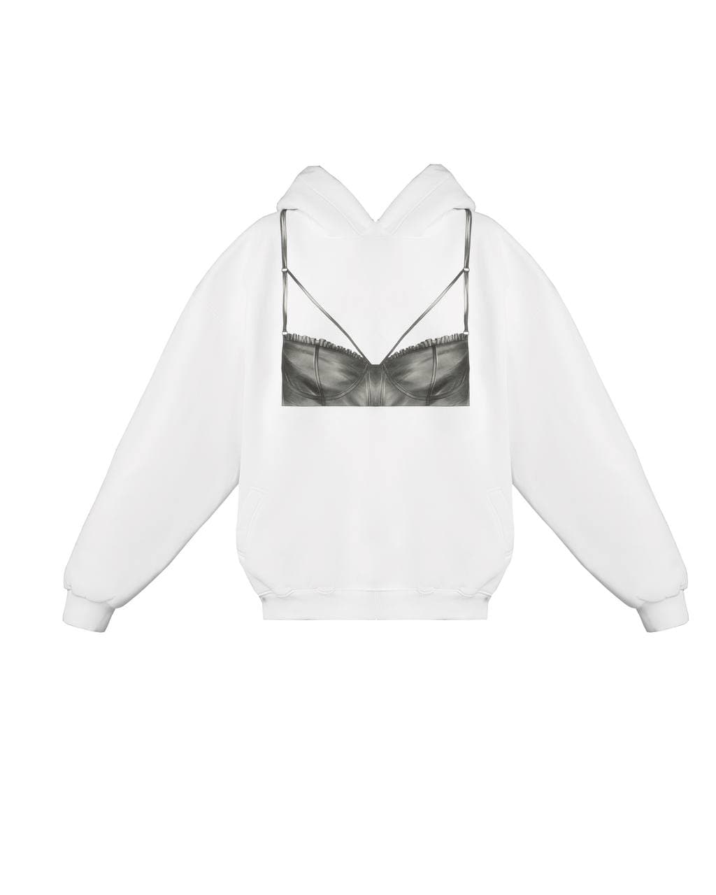 Біле худі Corset Print